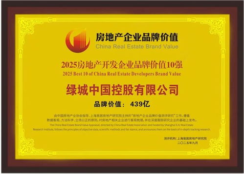 綠城中國榮膺2025房地產開發(fā)企業(yè)品牌價值10強 以卓越品質引領行業(yè)，文化旅游服務業(yè)投資再譜新篇